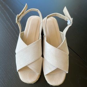 Lily Morgan Beige Sandals with Wedge